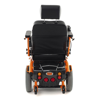 Кресло-коляска электрическая с сиденьем автомобильного типа, рама оранжевого цвета